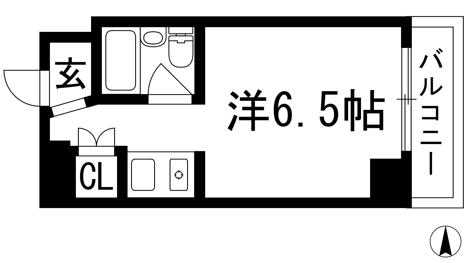 シェルプール弐番館(ワンルーム/2階)の間取り写真