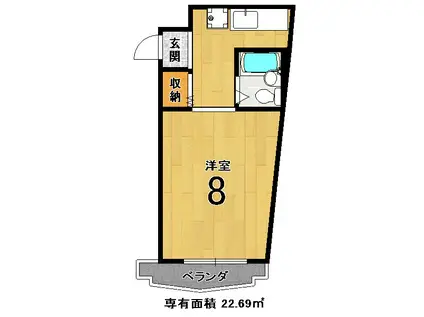 HEIM光陽(1K/5階)の間取り写真