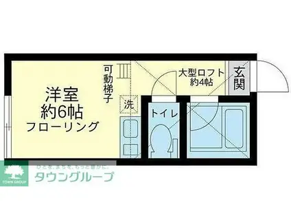 鶴見コントレラスの杜(ワンルーム/1階)の間取り写真