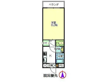 コーポコスモス(1K/2階)の間取り写真
