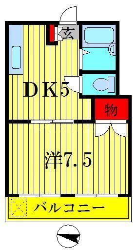 ジュンコーポ(1DK/2階)の間取り写真