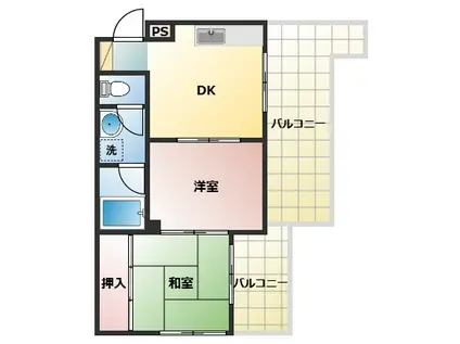 ステラ京急田浦(2DK/3階)の間取り写真