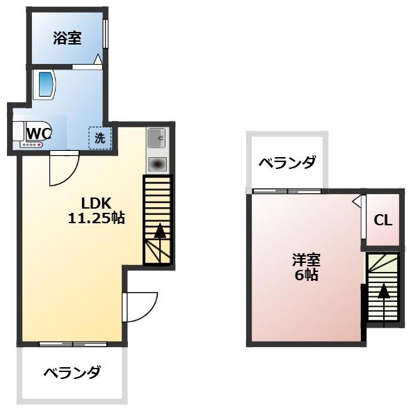 PSR矢作町(1LDK/3階)の間取り写真