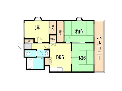 野口第1ビル(3DK/2階)の間取り写真