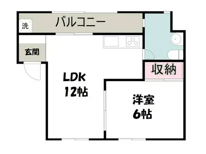ピュアコーポGU2(1LDK/4階)の間取り写真