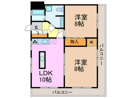 マイアみどり(2LDK/3階)の間取り写真