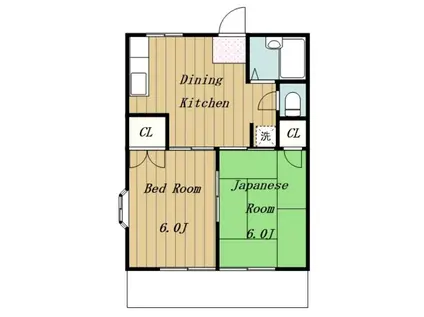 サンハイツ及川(2DK/2階)の間取り写真
