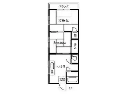 GRACE宮野木(2DK/2階)の間取り写真