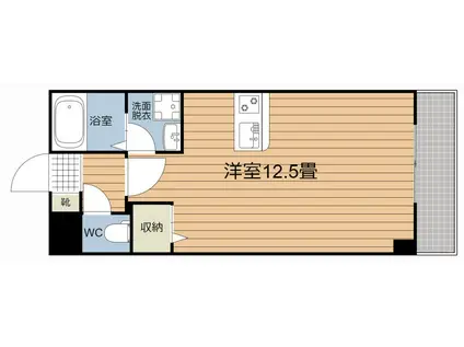 リ・バース郡元(ワンルーム/3階)の間取り写真