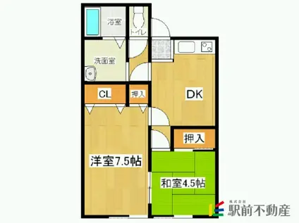 持山アパート(2DK/2階)の間取り写真