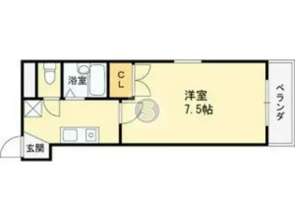 メゾン尾上(1K/7階)の間取り写真