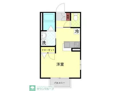 ヴィラ坂本(1K/1階)の間取り写真