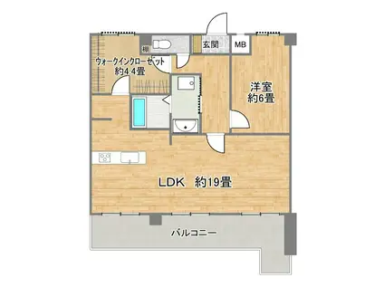グランプレステージ加古川(1SLDK/8階)の間取り写真