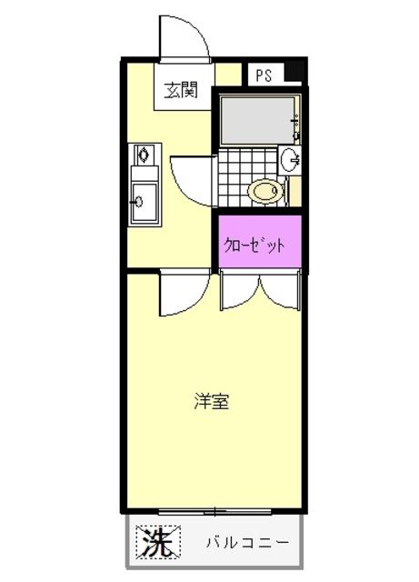シャンプル井上(1K/3階)の間取り写真