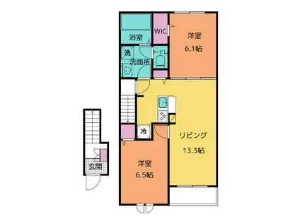 プリマイール II(2LDK/2階)の間取り写真
