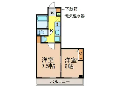 ひかりマンション(2K/4階)の間取り写真