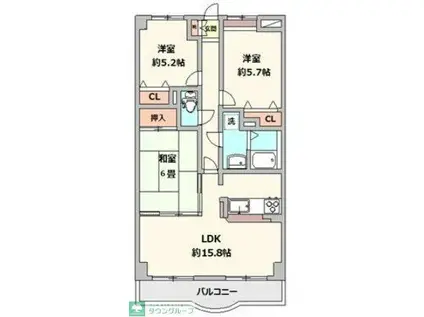 アジュール朝霞(3LDK/2階)の間取り写真