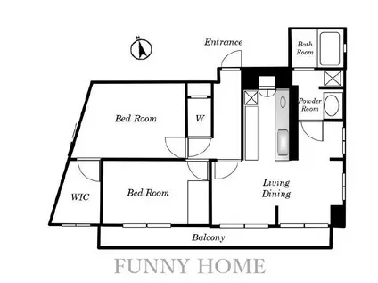 フリート梅丘(2LDK/6階)の間取り写真