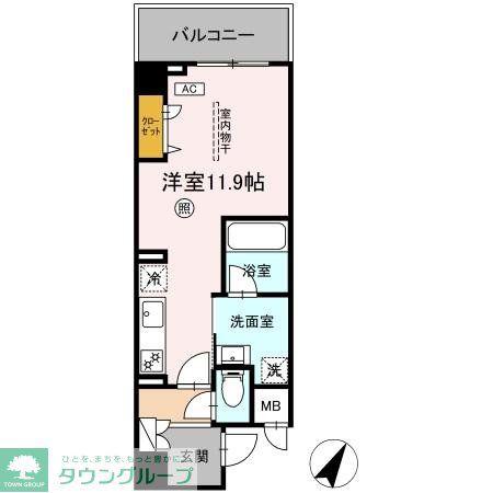 KYOKUYOUモダンベース天神(ワンルーム/2階)の間取り写真