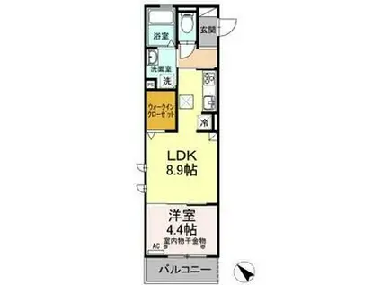 グランドール千種(1LDK/1階)の間取り写真