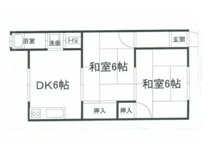 千寿荘(2DK/2階)の間取り写真