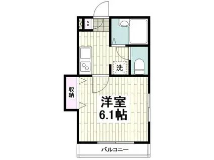 アルベルゴ(1K/1階)の間取り写真