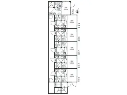 カーサダリア(ワンルーム/1階)の間取り写真