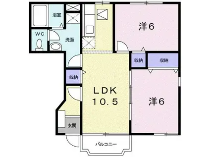 スト-ンウェルI(2LDK/1階)の間取り写真