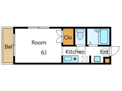 ベルトゥリーハイツ(1K/3階)の間取り写真