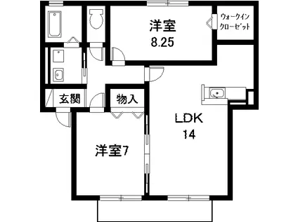 リバーサイドストリーム(2LDK/1階)の間取り写真