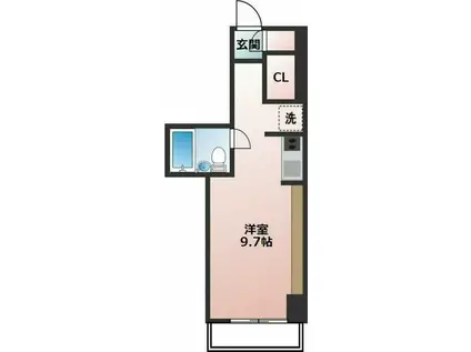 Mフラット(ワンルーム/2階)の間取り写真