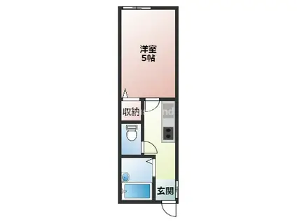 TJ井田(1K/1階)の間取り写真