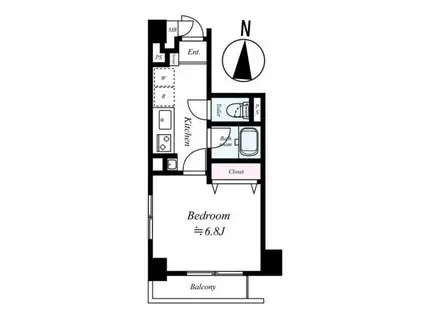 両国アムフラットII(1K/3階)の間取り写真