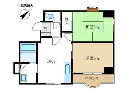 メゾン・ド・ワイアール(2DK/3階)の間取り写真