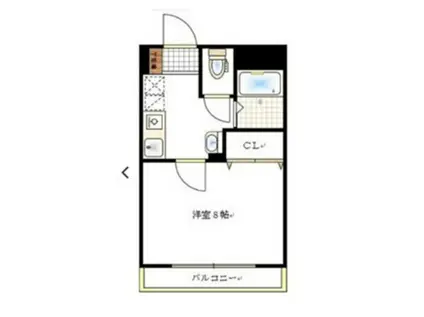 HILL COLLEGE DUO(1K/1階)の間取り写真