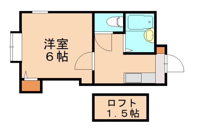 パンシオンヴィラブランテ A棟(1K/2階)の間取り写真
