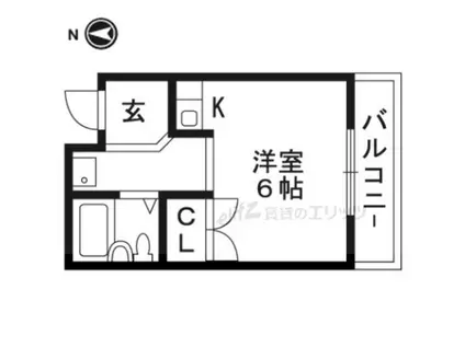 ピアオーク(1K/2階)の間取り写真