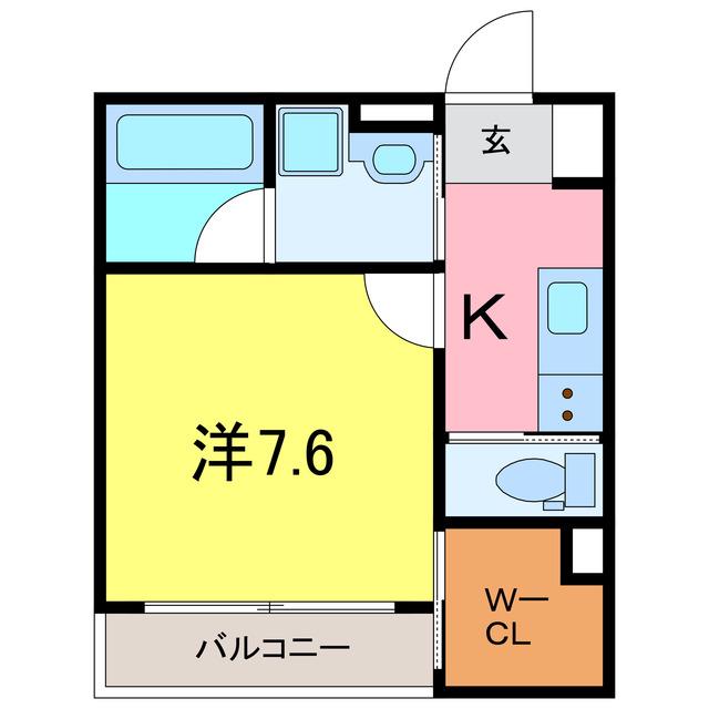 ECRASOLE安城(1K/3階)の間取り写真