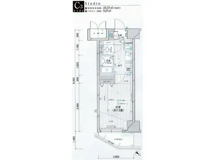 メインステージ五反田駅前(1K/10階)の間取り写真