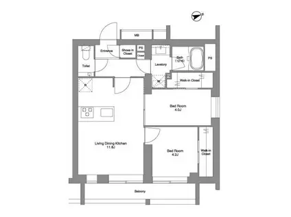 ORME COURT YOTSUYA(2LDK/3階)の間取り写真