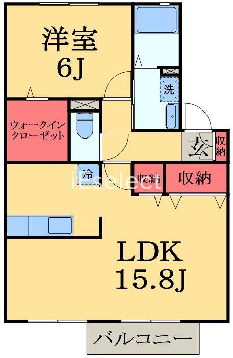 バニュルスⅠ(1LDK/1階)の間取り写真