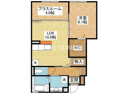 ウィットシバタ(1LDK/1階)の間取り写真