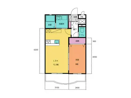 PARK SIDE HILLS AIRY(1LDK/3階)の間取り写真