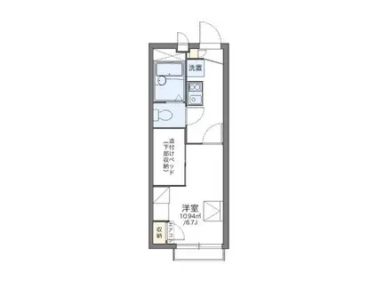 レオパレスウィステリアIV(1K/2階)の間取り写真