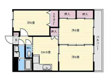 ピアメゾン(3DK/2階)の間取り写真