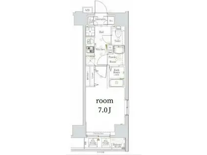 LOG銀座東(1K/9階)の間取り写真