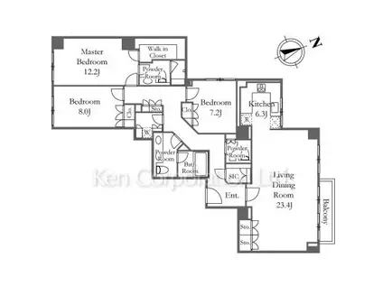 キングホームズ青山(3LDK/4階)の間取り写真