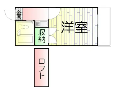 瀬崎第1(1K/2階)の間取り写真