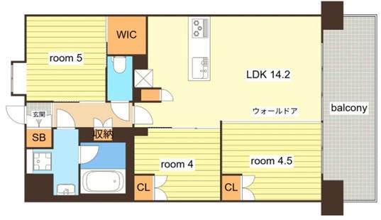 レーベン姫路本町(3LDK/15階)の間取り写真