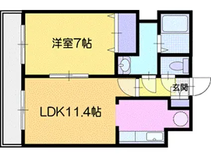 アウスレーゼ(1LDK/5階)の間取り写真